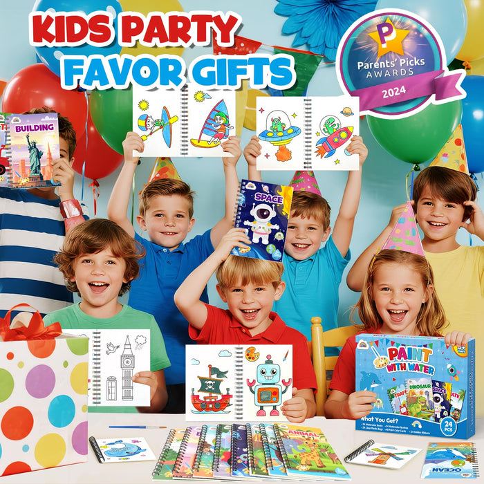 ZMLM 24 Water Coloring Books for Kids Party Favors (Boy)