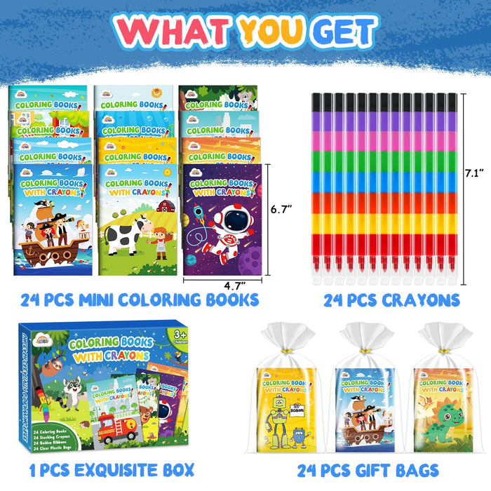 ZMLM 24 Coloring Books for Kids Party Favors Ages 4-8 (Boys)