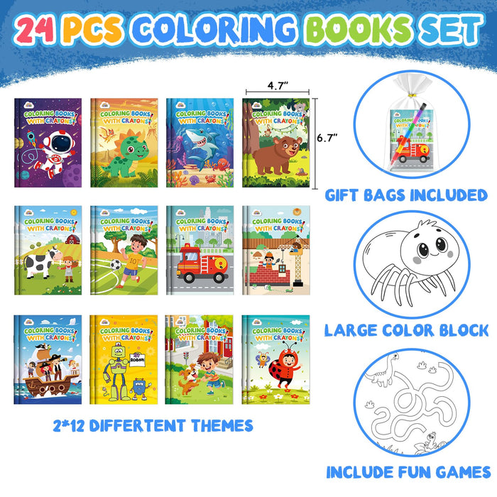 ZMLM 24 Coloring Books for Kids Party Favors Ages 4-8 (Boys)