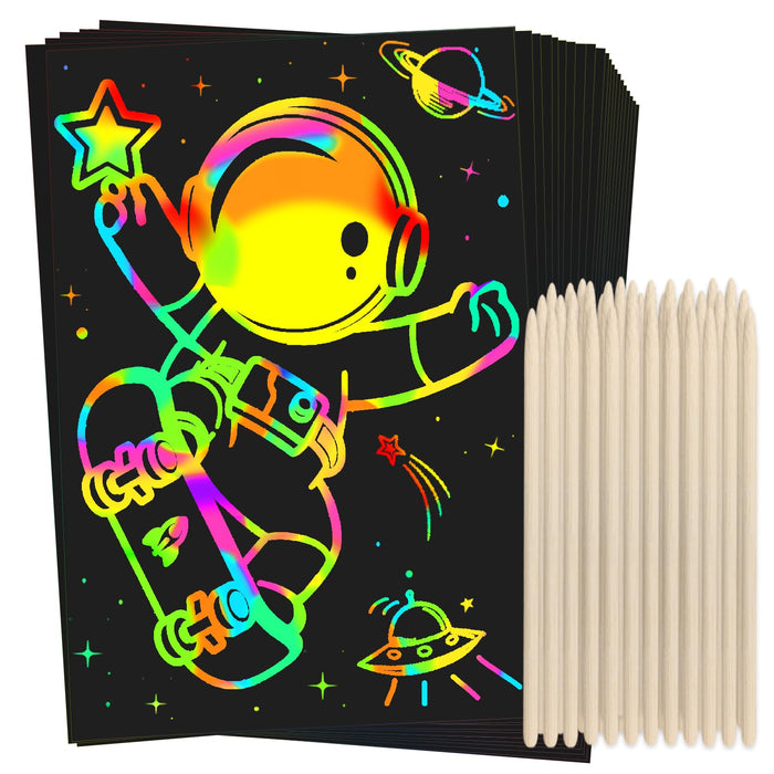 ZMLM Scratch Rainbow Art Paper Set - 100Pcs
