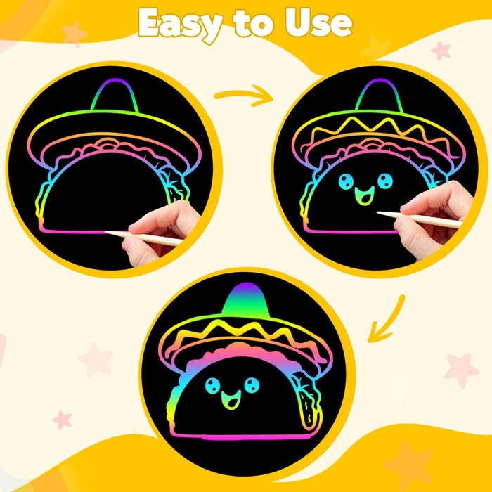 ZMLM Scratch Rainbow Art Paper Set - 100Pcs