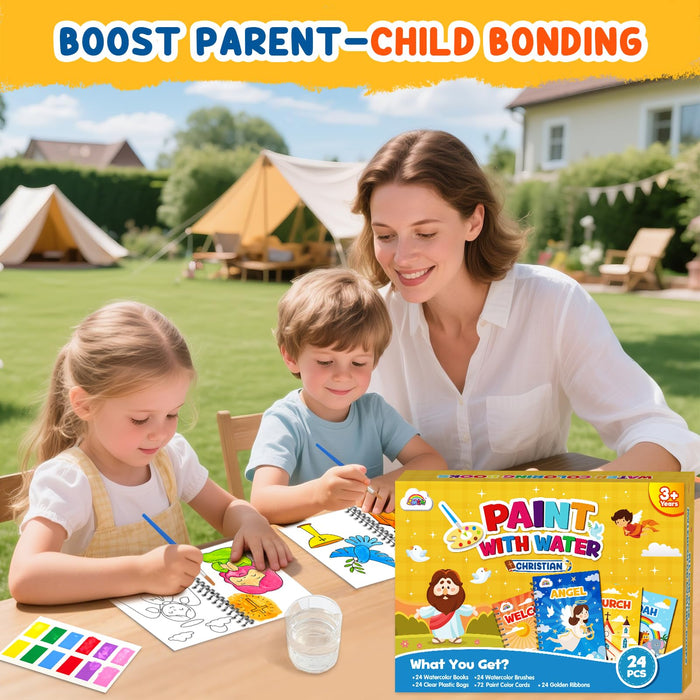 ZMLM 24 Water Coloring Books for Kids Party Favors(Christian)