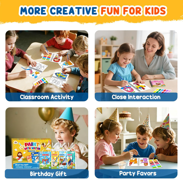 ZMLM 24 Water Coloring Books for Kids Party Favors(Christian)