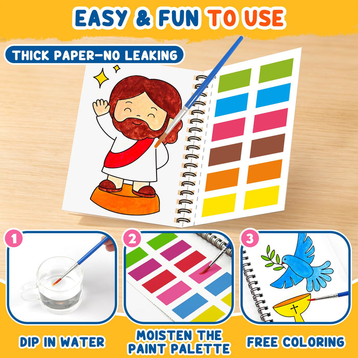 ZMLM 24 Water Coloring Books for Kids Party Favors(Christian)