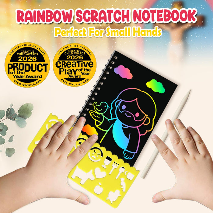 ZMLM 24 Pack Scratch Art Party Favors for Kids 4-8(Christian)
