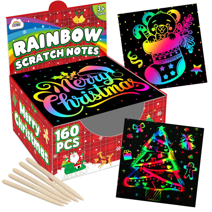 ZMLM Kids Rainbow Scratch Paper Art Crafts Mini Notes Kids Gifts