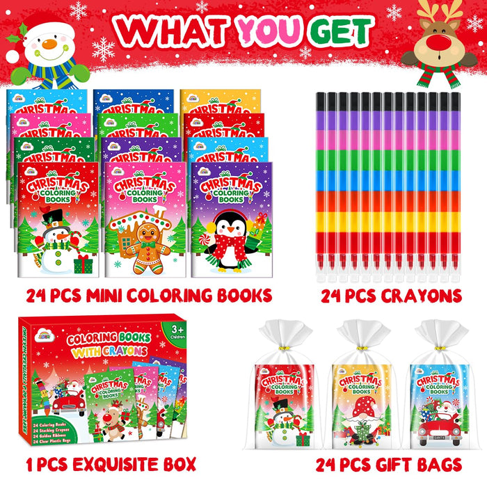 ZMLM 24 Coloring Books for Kids Party Favors (Christmas)