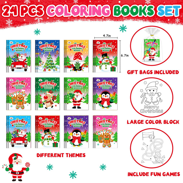 ZMLM 24 Coloring Books for Kids Party Favors (Christmas)