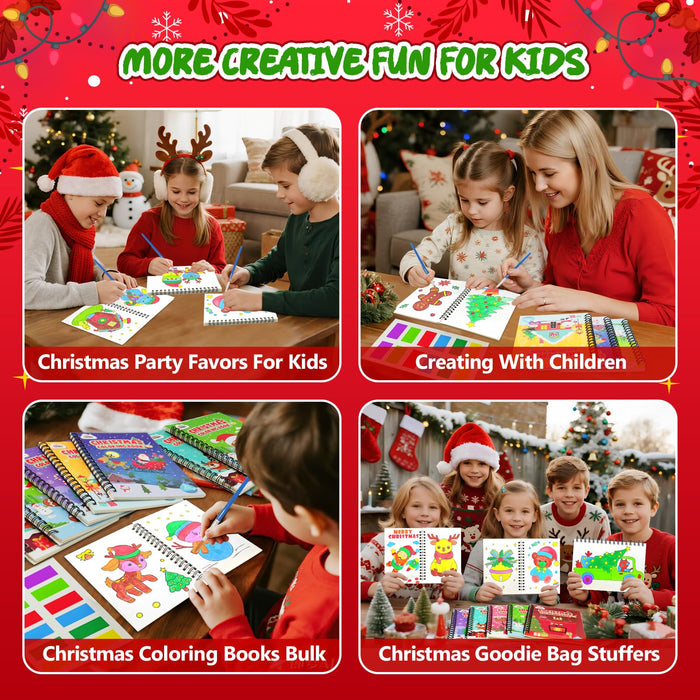 ZMLM 24 Water Coloring Books for Kids Party Favors  Ages 4-8 (Christmas)