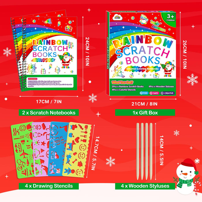 ZMLM Scratch Paper Art Craft: 2 Pack(Christmas)