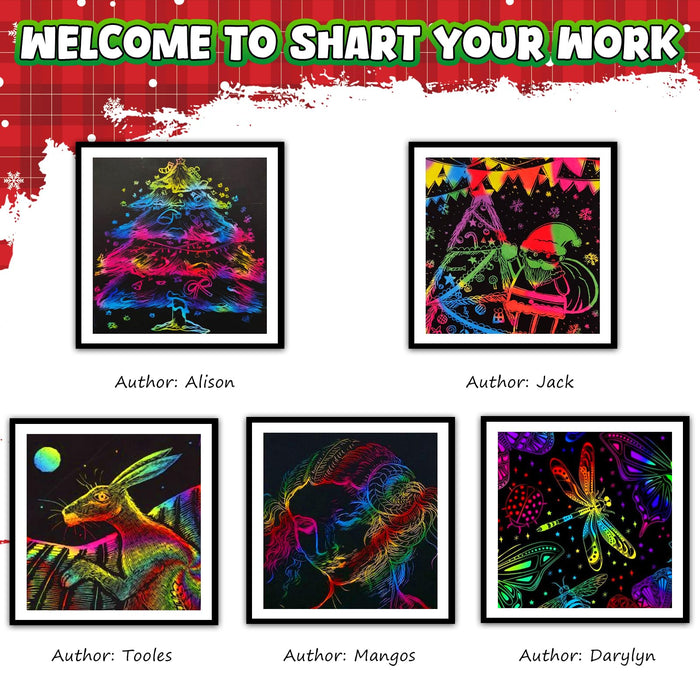 ZMLM Kids Rainbow Scratch Paper Art Crafts Mini Notes Kids Gifts