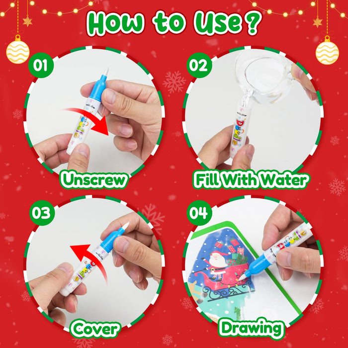 ZMLM 24 Water Painting Books for Toddlers (Christmas)