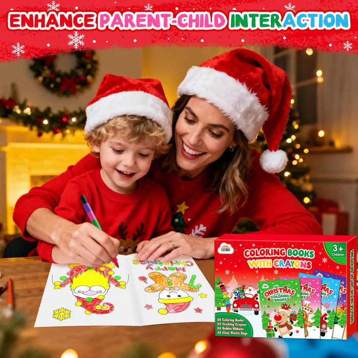 ZMLM 24 Coloring Books for Kids Party Favors (Christmas)