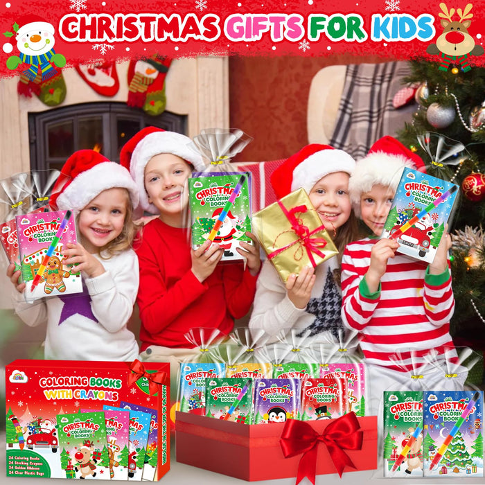 ZMLM 24 Coloring Books for Kids Party Favors (Christmas)