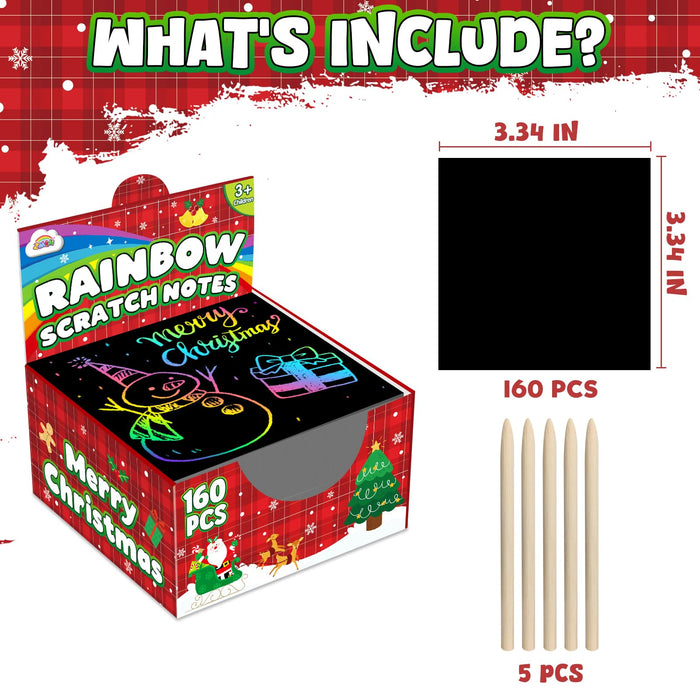 ZMLM Kids Rainbow Scratch Paper Art Crafts Mini Notes Kids Gifts