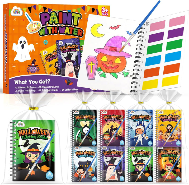 ZMLM 24  Bulk Mini Coloring Books for Kids Ages 4- 8 (Halloween)