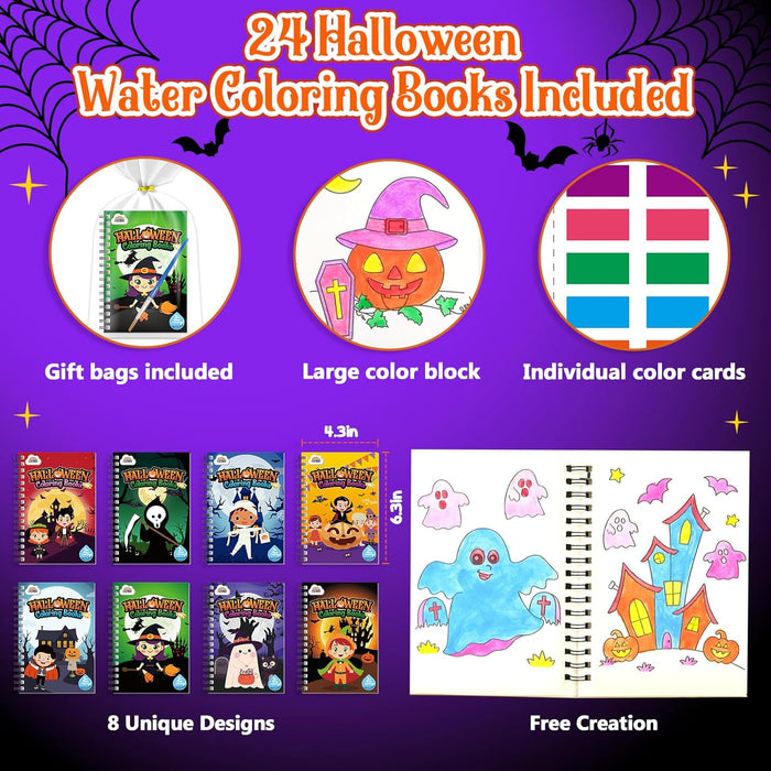 ZMLM 24  Bulk Mini Coloring Books for Kids Ages 4- 8 (Halloween)