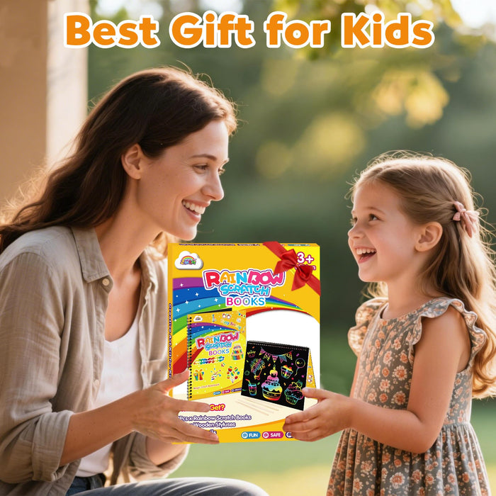 ZMLM 2 Pack Scratch Paper Art-Crafts Gift（Birthday）