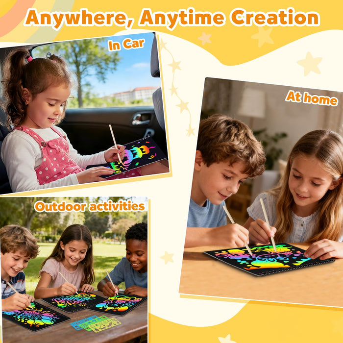 ZMLM 2 Pack Scratch Paper Art-Crafts Gift（Birthday）