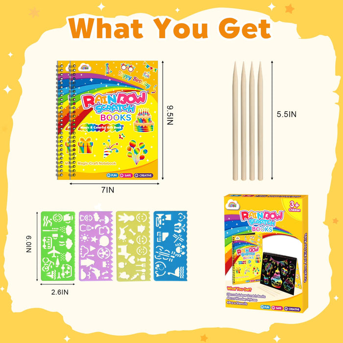 ZMLM 2 Pack Scratch Paper Art-Crafts Gift（Birthday）