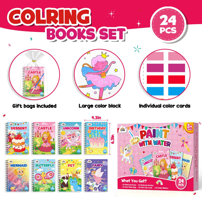 ZMLM 24 Water Coloring Books for Kids Ages 4-8 (Girl))