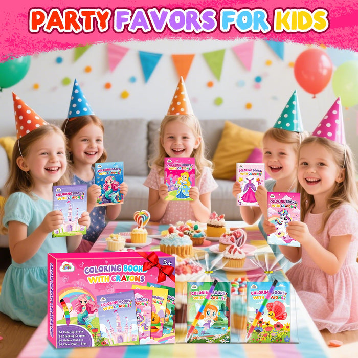 ZMLM 24 Coloring Books for Kids Party Favors Ages 4-8 (Girls)