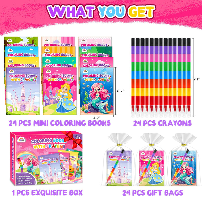 ZMLM 24 Coloring Books for Kids Party Favors Ages 4-8 (Girls)