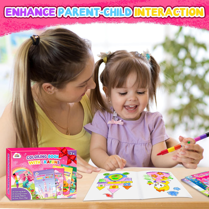 ZMLM 24 Coloring Books for Kids Party Favors Ages 4-8 (Girls)