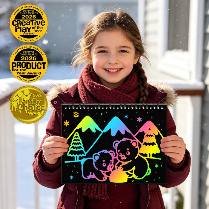 ZMLM 2 Pack Scratch Paper Art-Crafts Gift（Winter）
