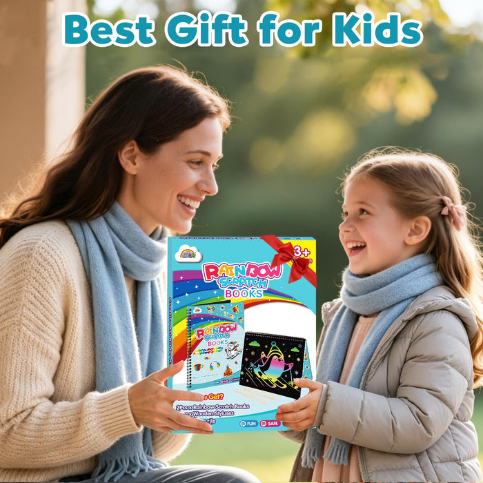 ZMLM 2 Pack Scratch Paper Art-Crafts Gift（Winter）