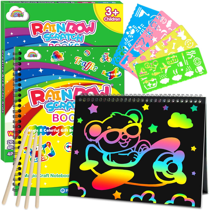 ZMLM 2 Pack Scratch Paper Art-Crafts Gift