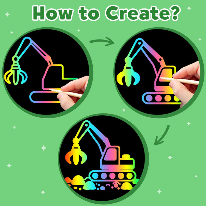 ZMLM 2 Pack Scratch Paper Art-Crafts Gift