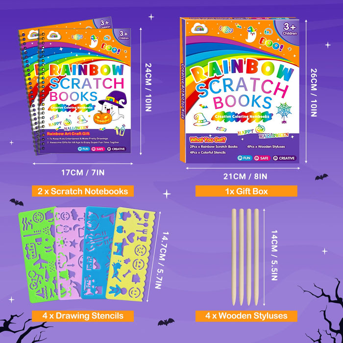 ZMLM 2 Pack Rainbow Scratch Set(Halloween)