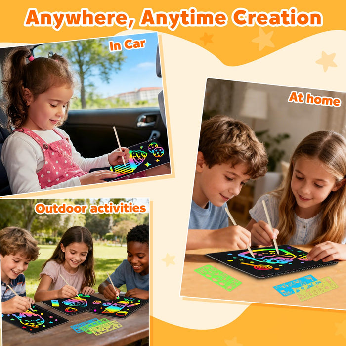 ZMLM 2 Pack  Scratch Paper Art-Crafts Gift（Food）