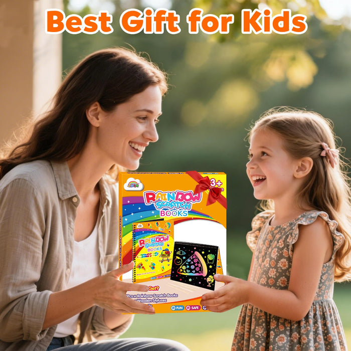 ZMLM 2 Pack  Scratch Paper Art-Crafts Gift（Food）