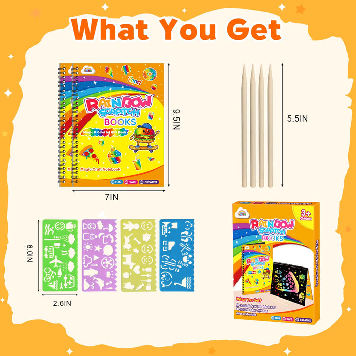 ZMLM 2 Pack  Scratch Paper Art-Crafts Gift（Food）