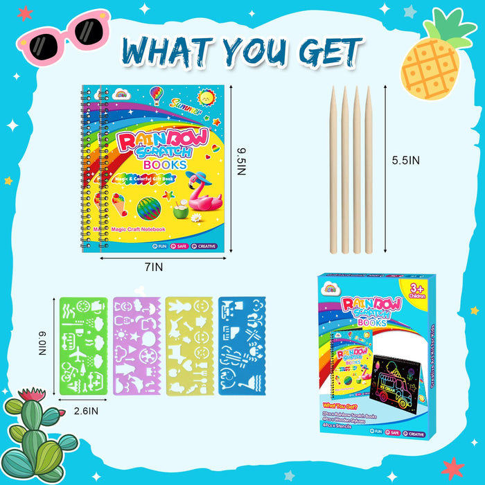 ZMLM 2 Pack Scratch Paper Art-Crafts Gift(Summer)
