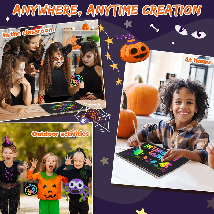 ZMLM 2 Pack  Scratch Paper Art-Crafts (Halloween)