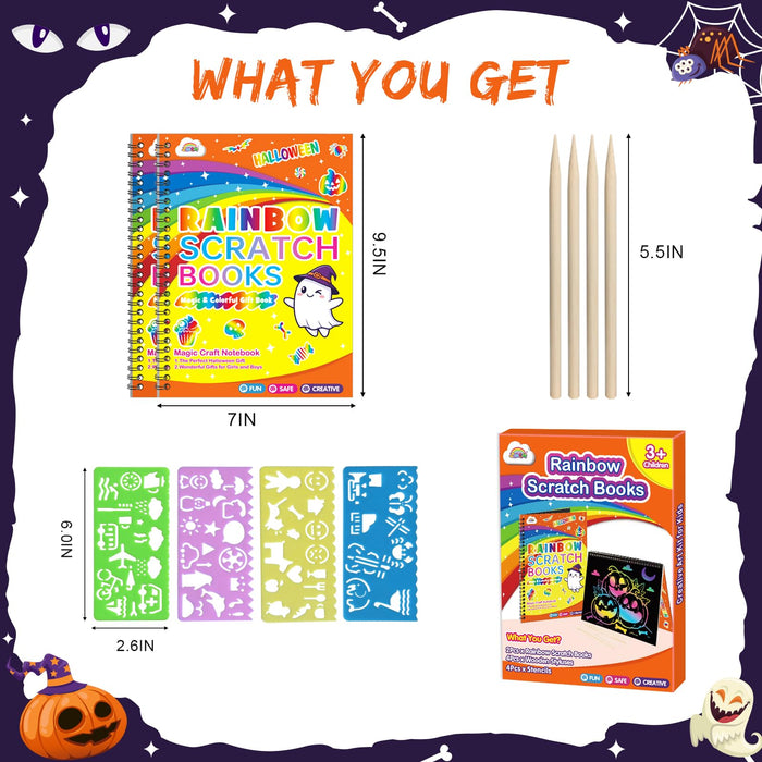 ZMLM 2 Pack  Scratch Paper Art-Crafts (Halloween)