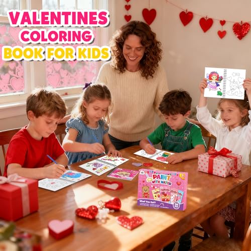 ZMLM 24 Water Coloring Books for Kids Party Favors (Valentines)