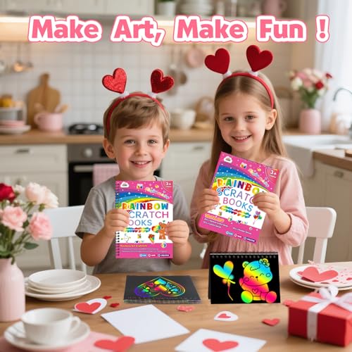 ZMLM  2 Pack Rainbow Scratch Set (Valentines)