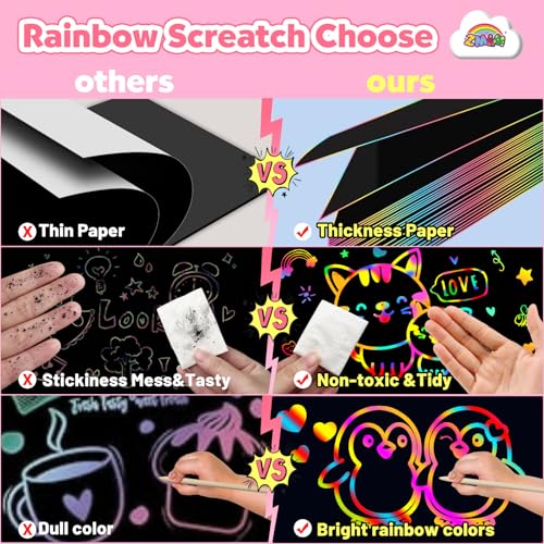 ZMLM  2 Pack Rainbow Scratch Set (Valentines)