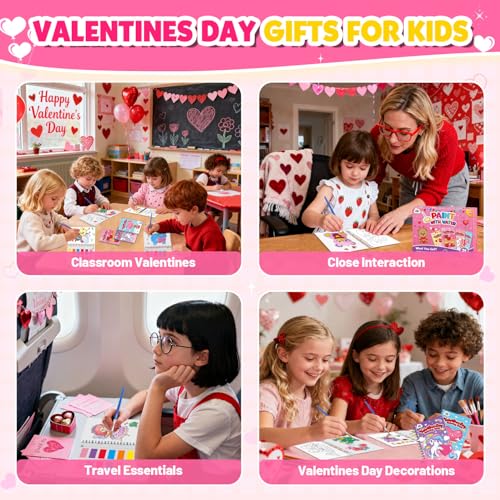 ZMLM 24 Water Coloring Books for Kids Party Favors (Valentines)