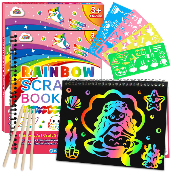 ZMLM 2 Pack Scratch Paper Art Craft (Mermaid)