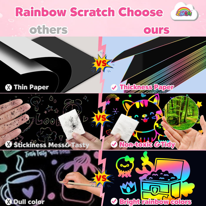 ZMLM 2 Pack Scratch Paper Art Craft (Mermaid)