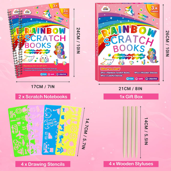 ZMLM 2 Pack Scratch Paper Art Craft (Mermaid)
