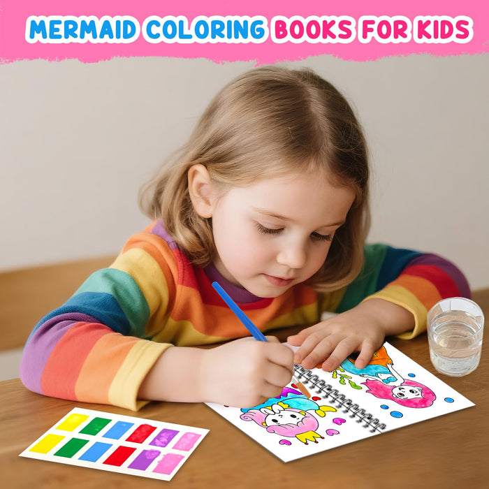 ZMLM 24 Water Coloring Books for Kids Party Favors（Mermaid）