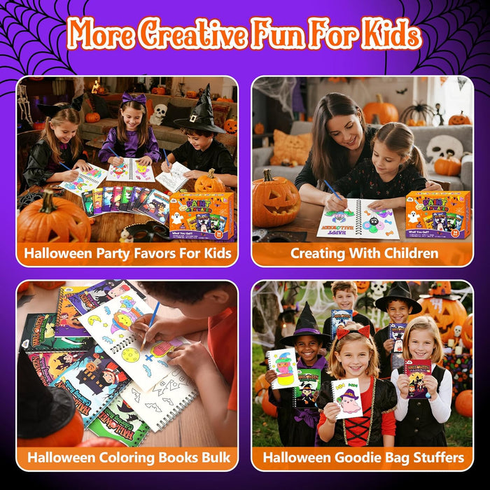 ZMLM 24  Bulk Mini Coloring Books for Kids Ages 4- 8 (Halloween)