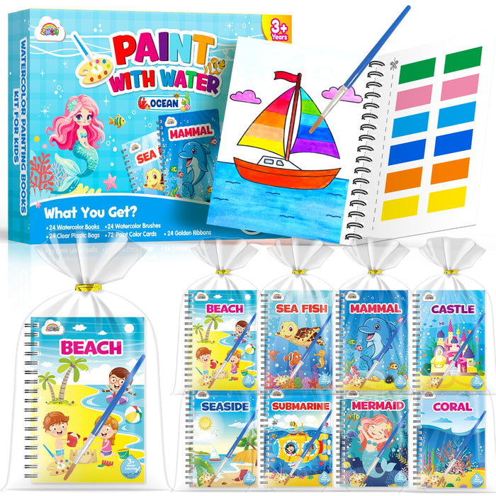 ZMLM 24 Water Coloring Books for Kids Party Favors(Ocean)