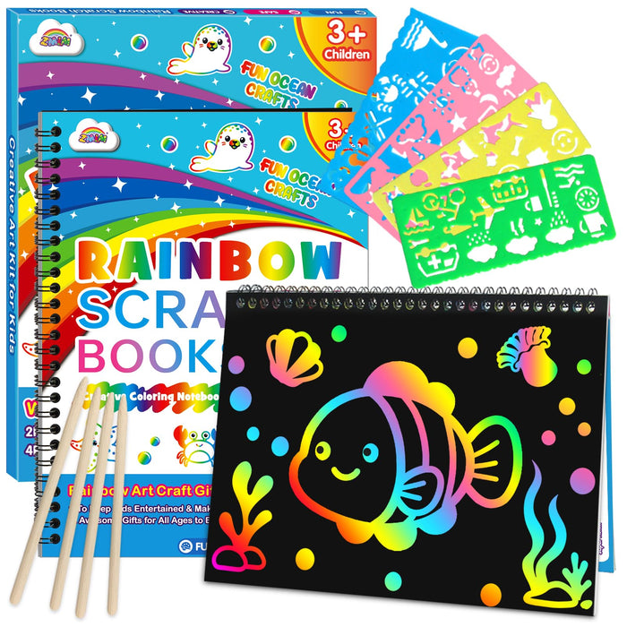 ZMLM  2 Pack Scratch Paper Art Craft (Ocean)